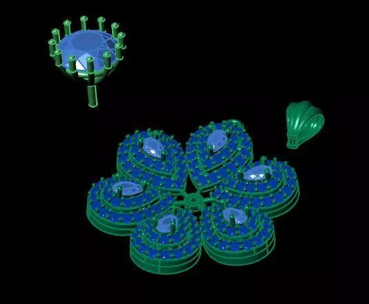 Diamond Ruby Pendant 3D Model  Floral Necklace Charm Design 3D print model_9