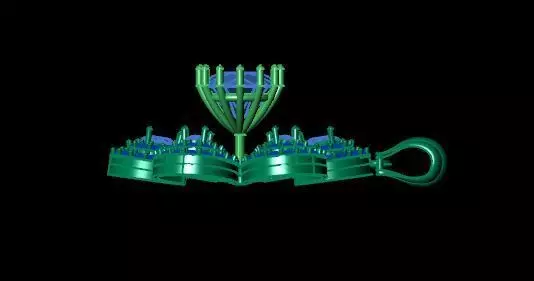 Diamond Ruby Pendant 3D Model  Floral Necklace Charm Design 3D print model_12