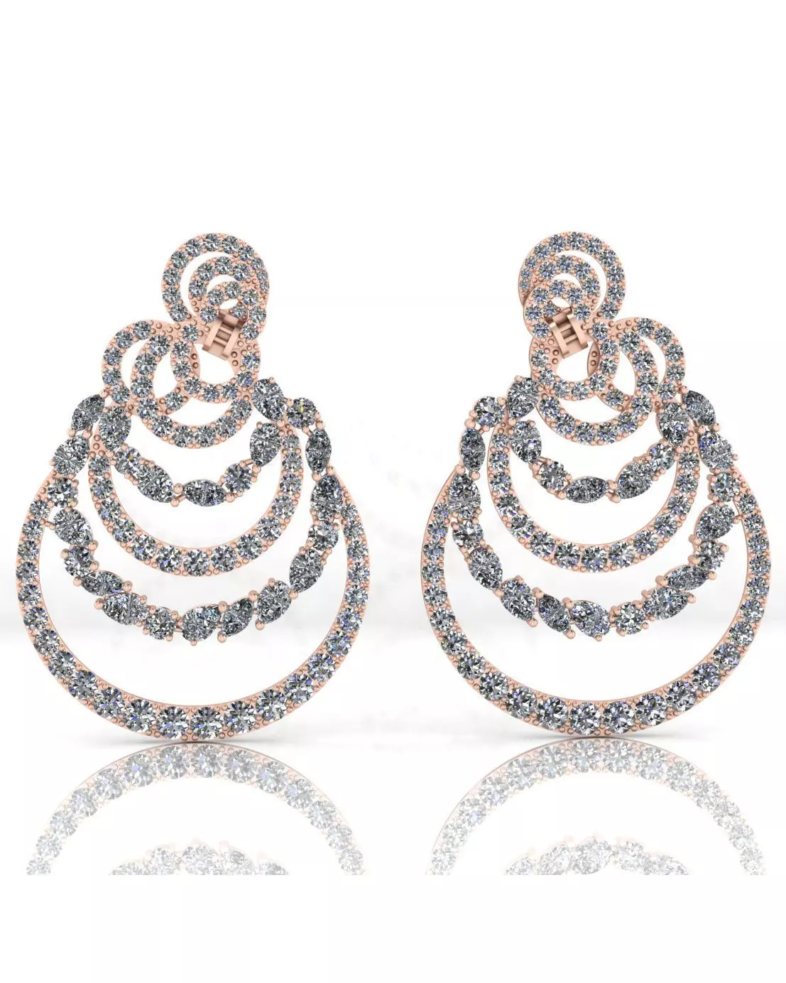 pear round marquise jewelry earring 3D print model