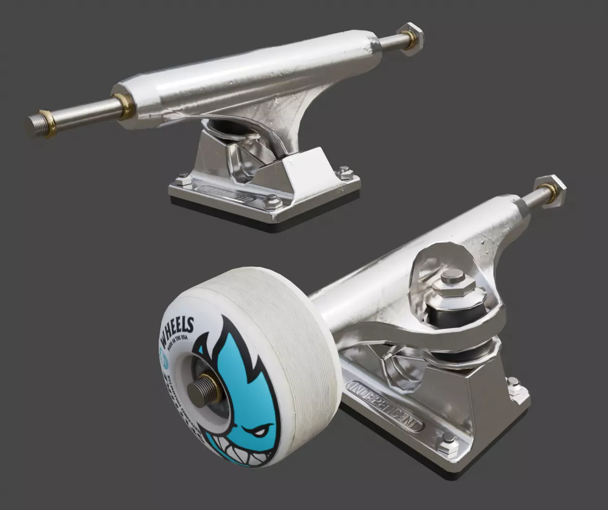 Skateboard - realistic and game-ready Low-poly 3D model_2