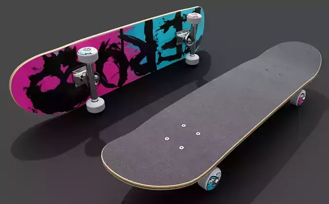 Skateboard - realistic and game-ready