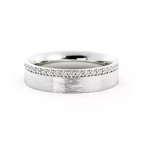 Mens Wedding Band With Diamond Row or Plain Two files in One 3DM