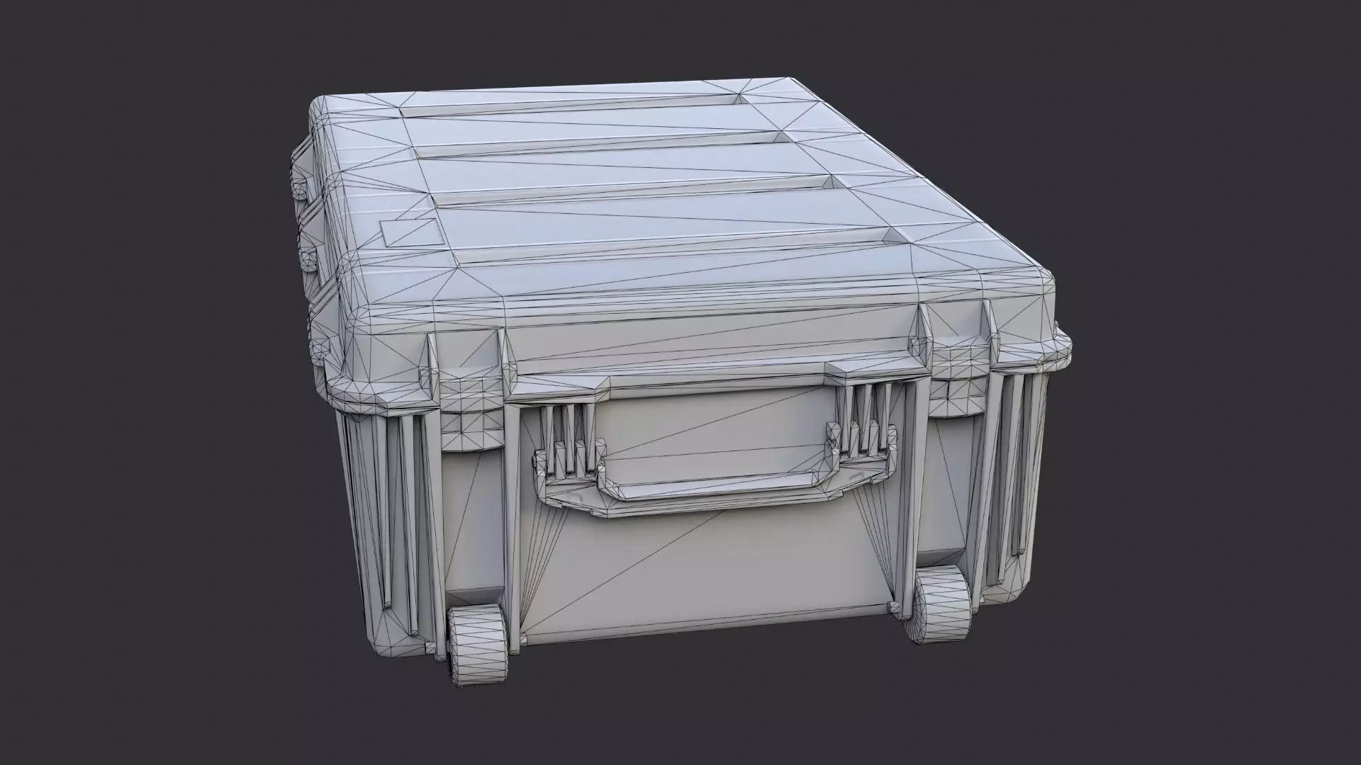 Plastic Storage Crate Industrial Container Low-poly 3D model_7