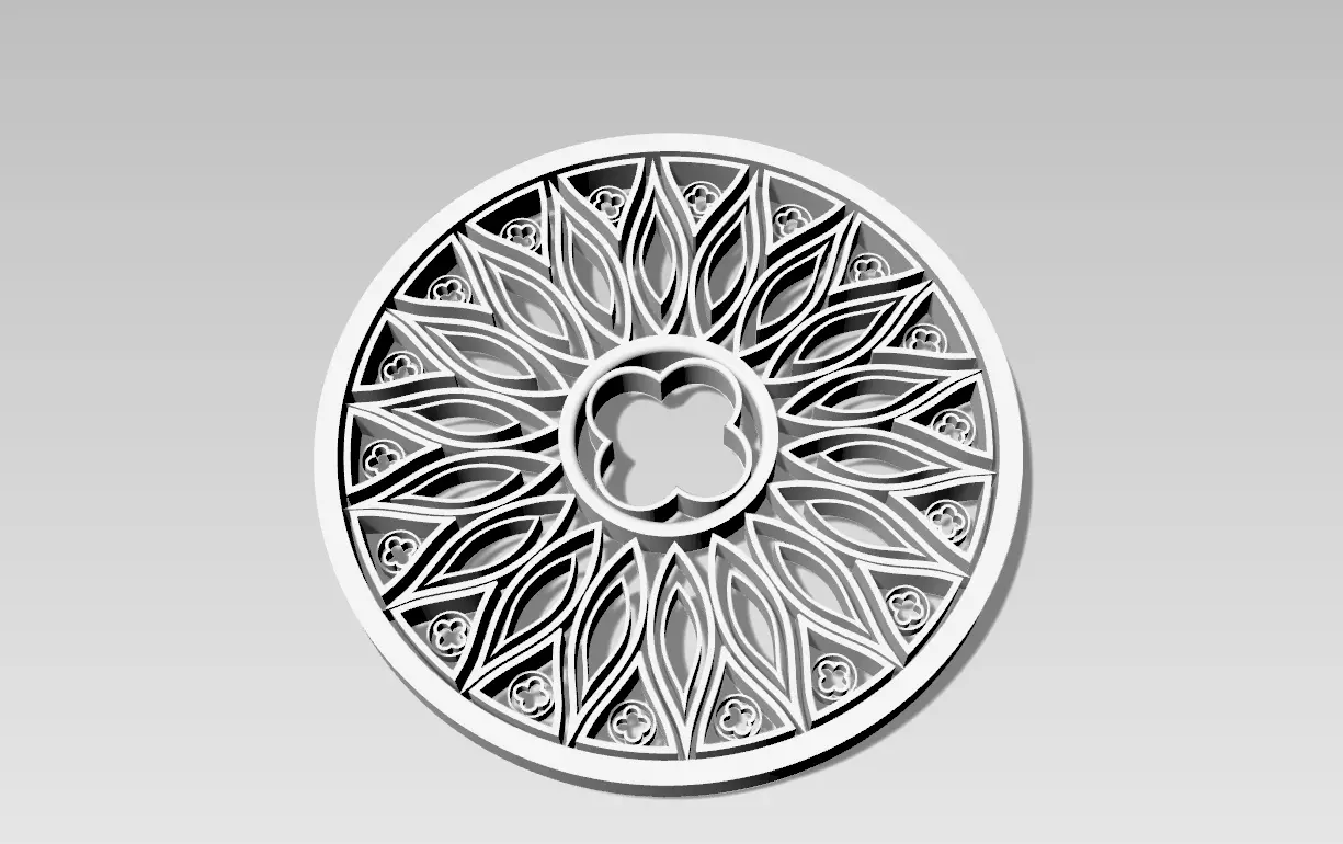 Medieval Rose Window 3D Model 3D model_3