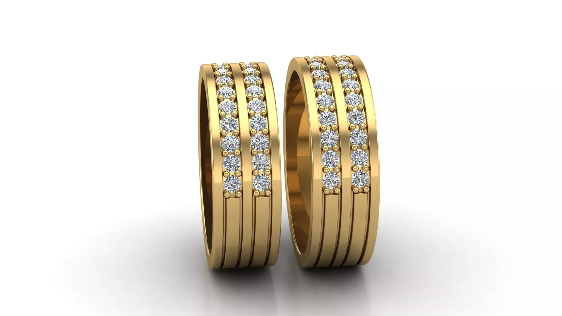 Double-Row Gem Band Set 3D print model_1