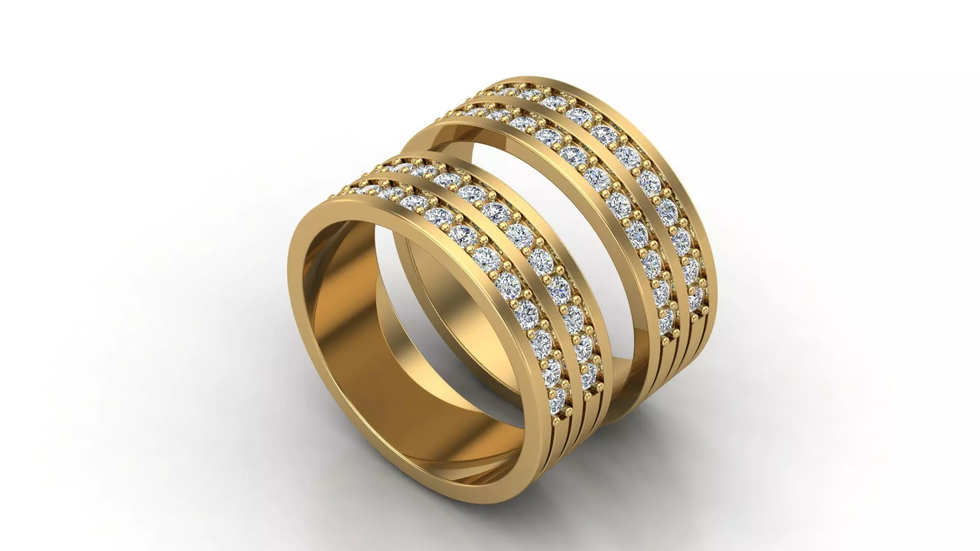 Double-Row Gem Band Set 3D print model_0