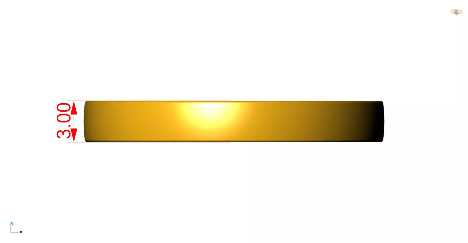 Plain Flat Wedding Band Set 3D print model_9