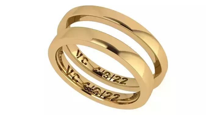  Plain Flat Wedding Band Set