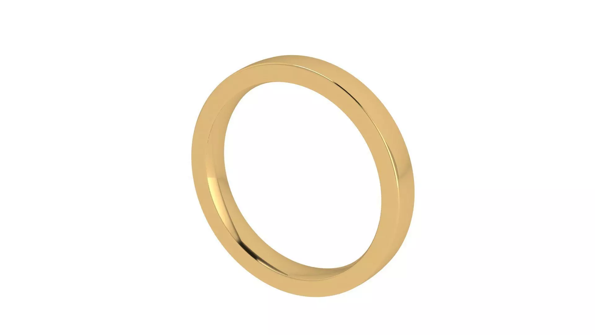 Plain Flat Wedding Band Set 3D print model_4