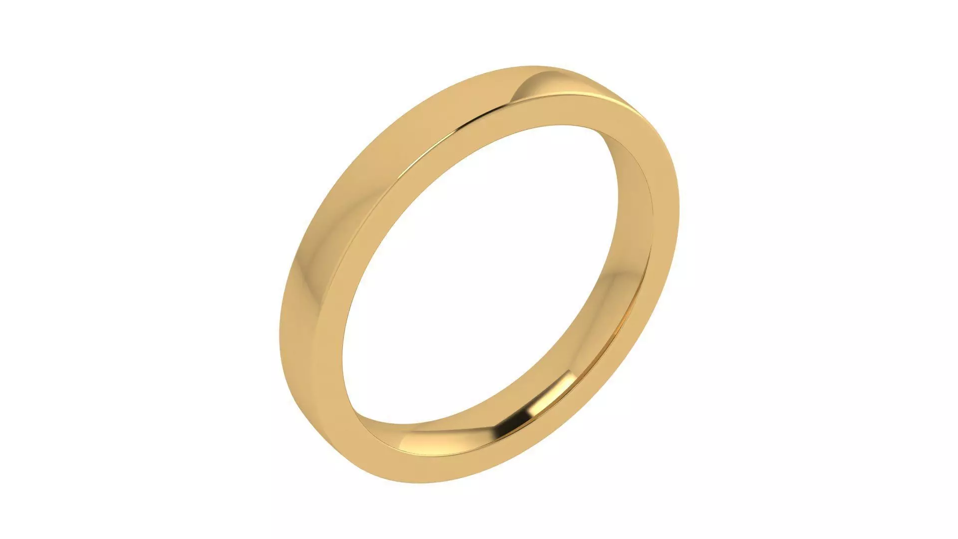 Plain Flat Wedding Band Set 3D print model_1