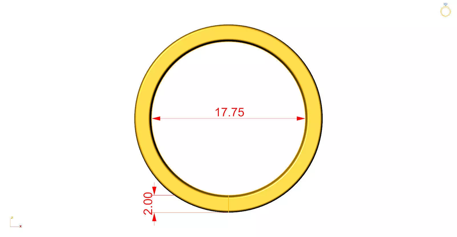 Plain Flat Wedding Band Set 3D print model_11