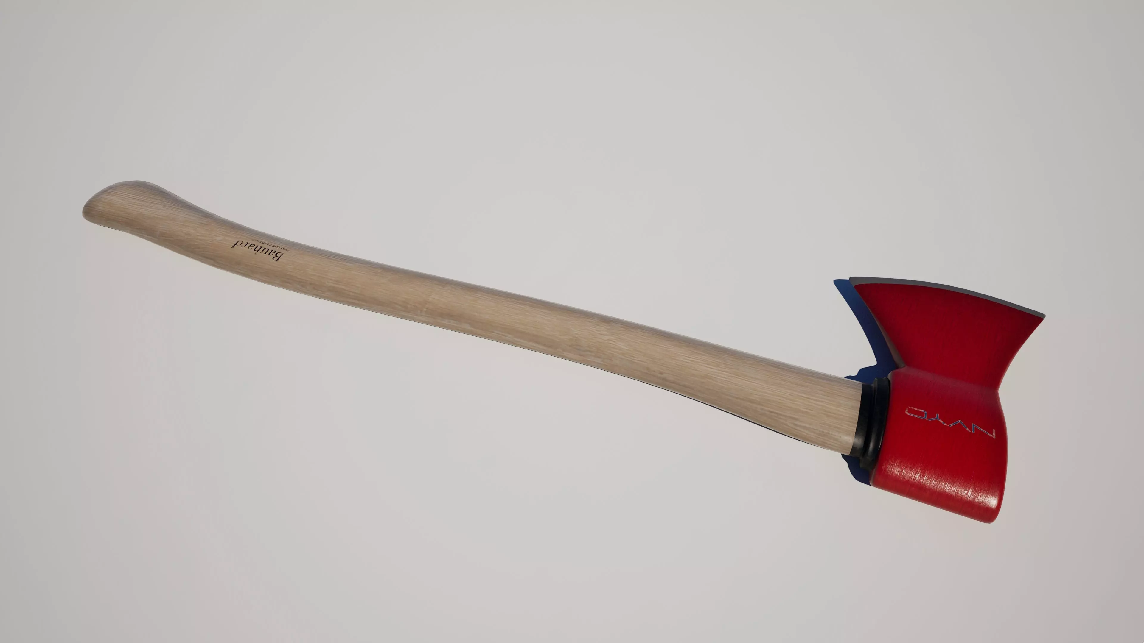 Wooden Axe Low-poly 3D model_2