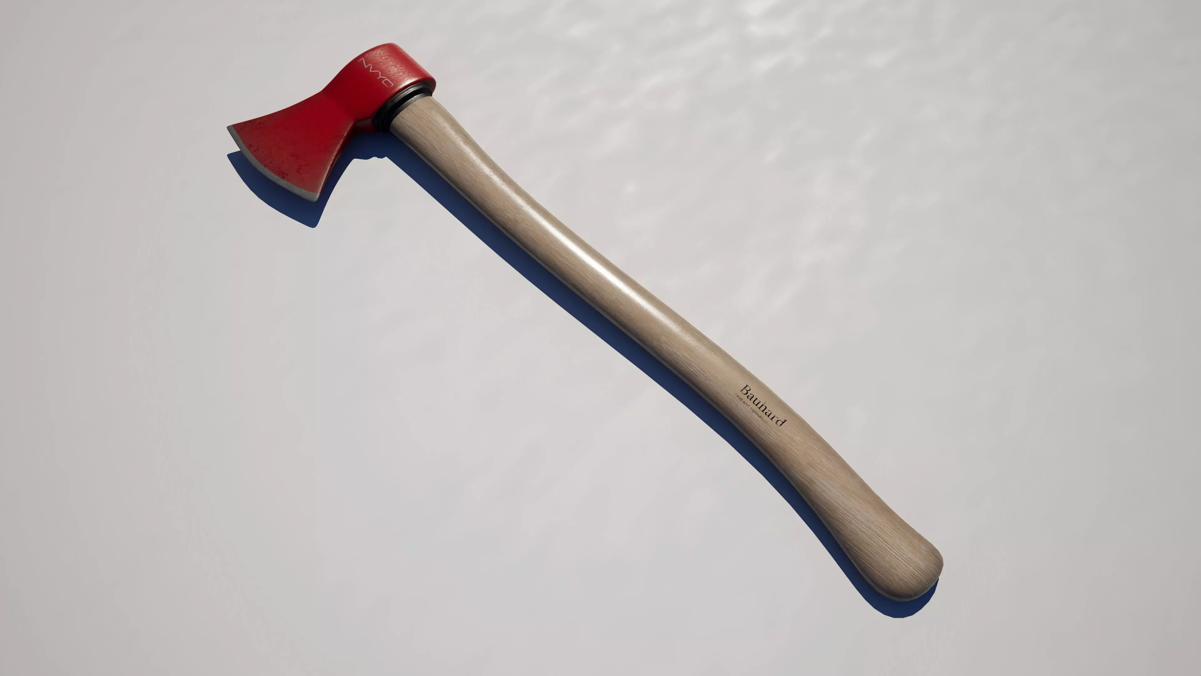 Wooden Axe Low-poly 3D model_0