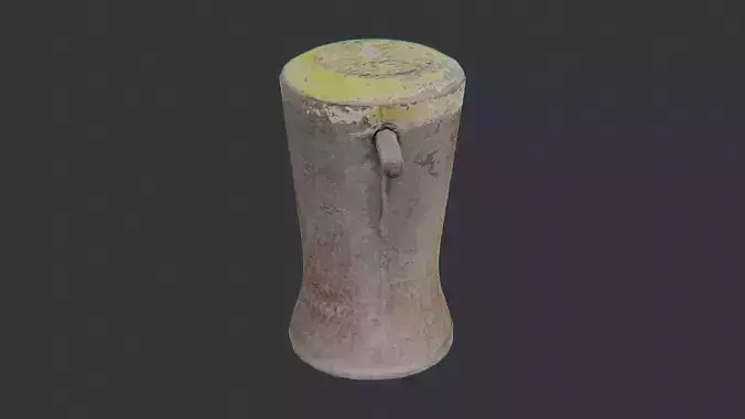 Rusty Metal Street Barrier Post