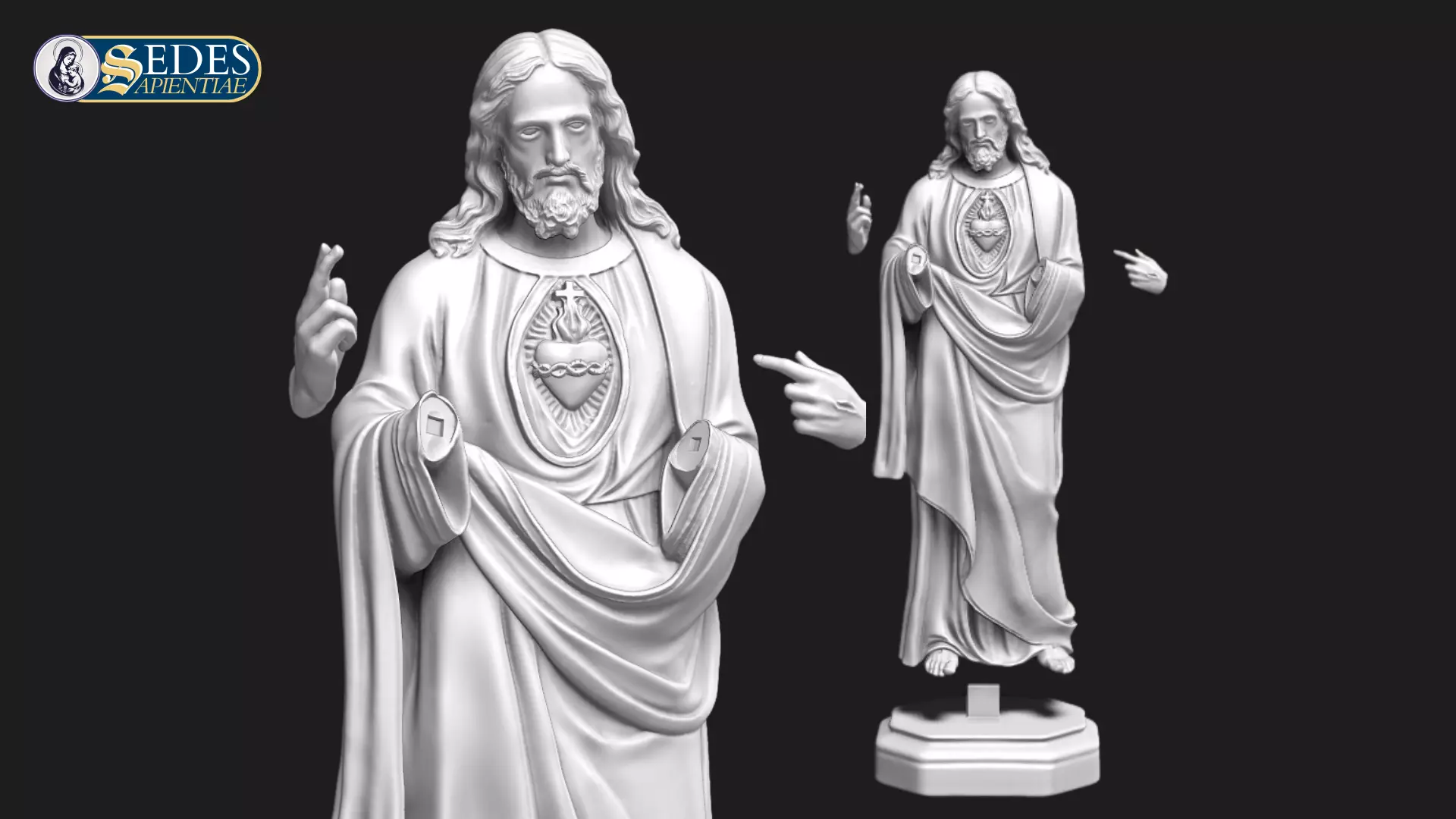 Sacred Heart of Jesus Catholic Art 3D print model_7