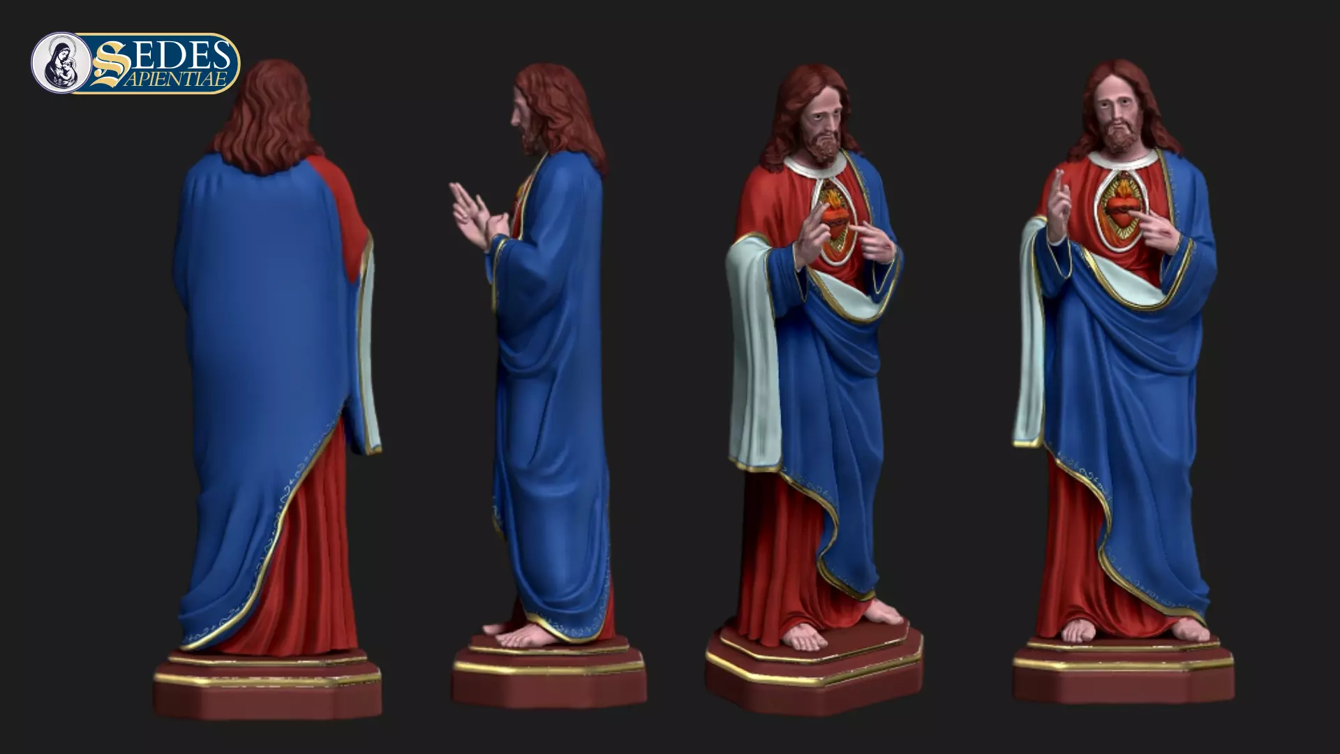 Sacred Heart of Jesus Catholic Art 3D print model_4