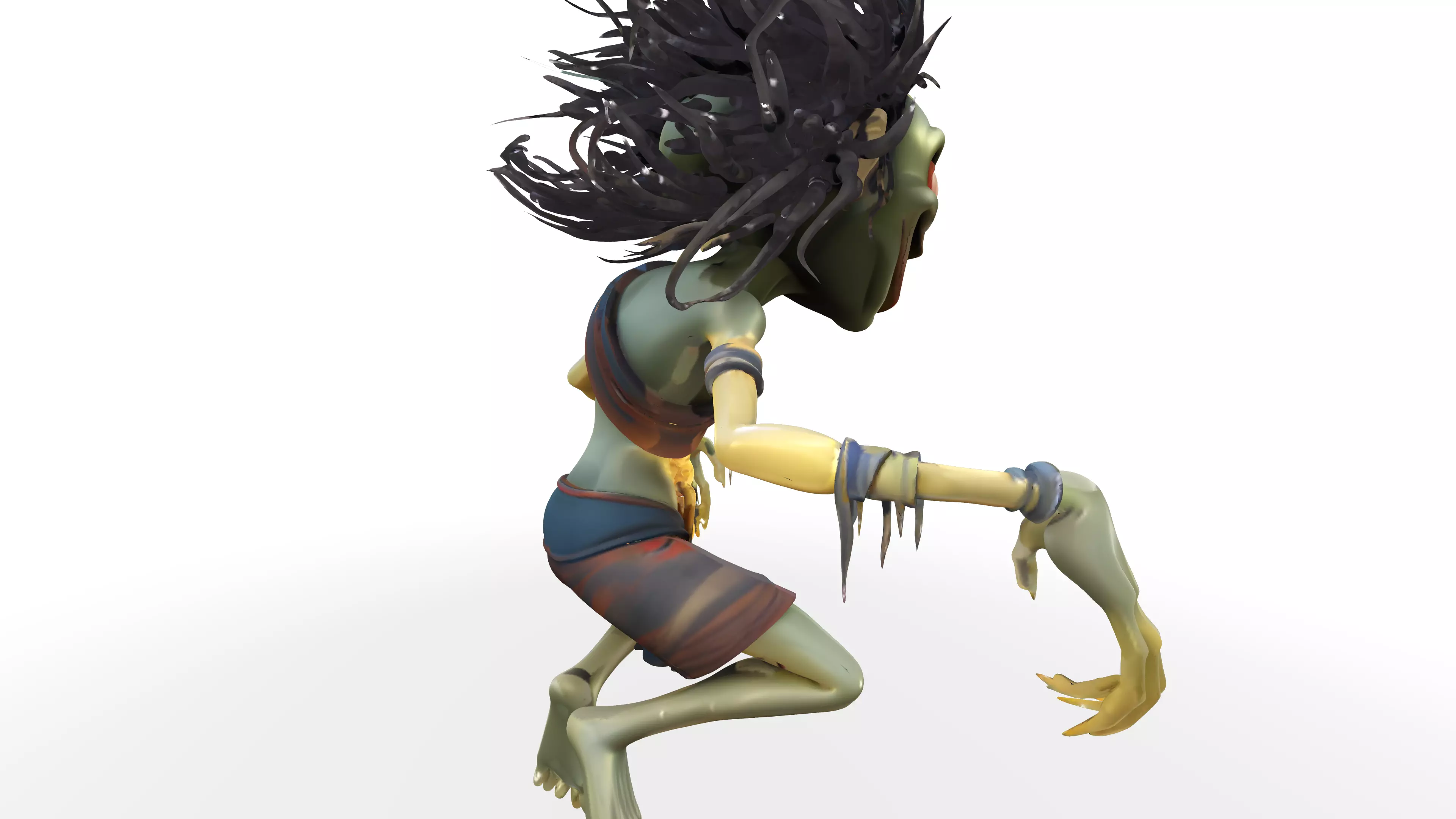 Creepy Ghoul Creature Stylized 3D Character Model 3D model_4