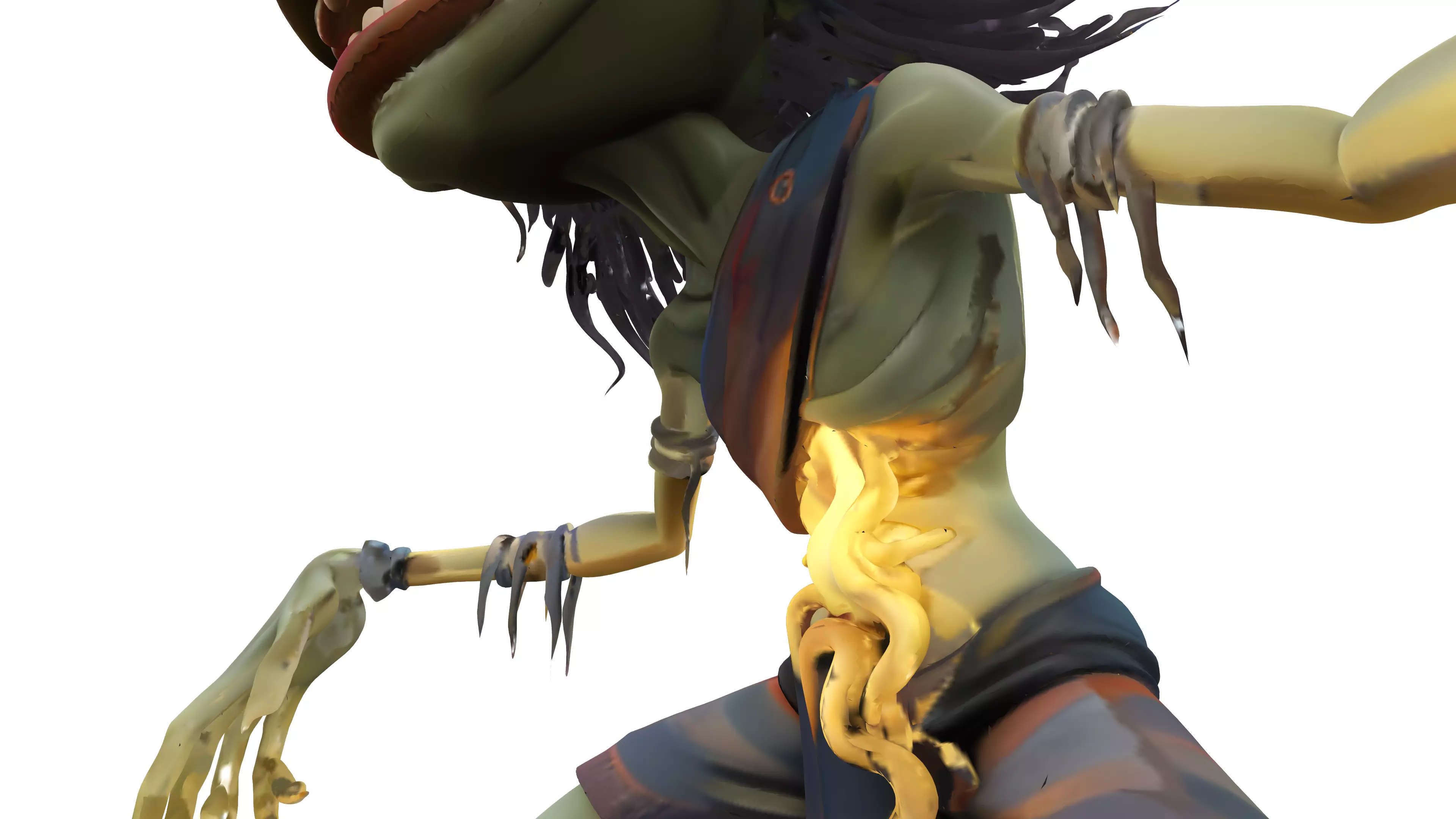 Creepy Ghoul Creature Stylized 3D Character Model 3D model_3