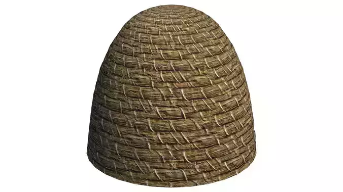 A Skep Beehive Low-poly 3D model 6