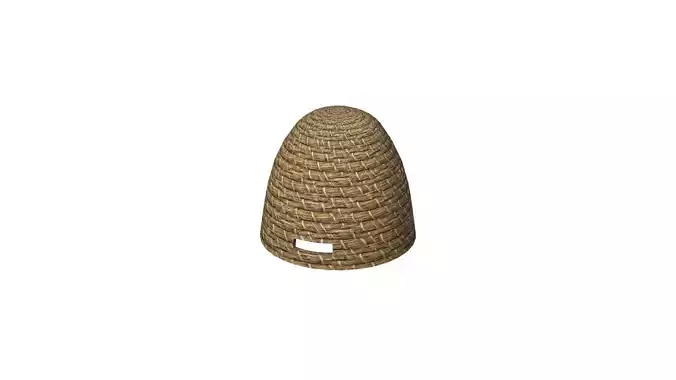 A Skep Beehive Low-poly 3D model 7
