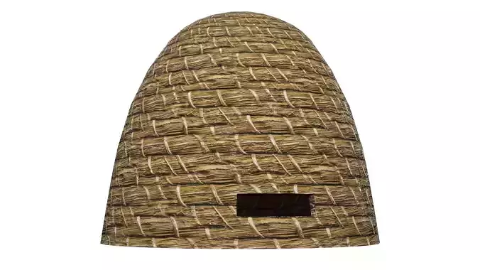 A Skep Beehive Low-poly 3D model 3