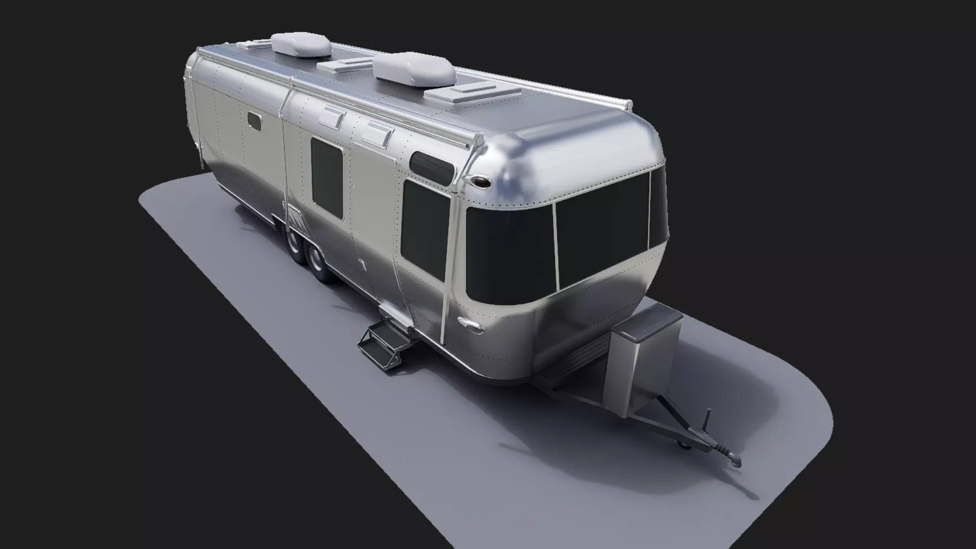 Airstream caravan camper mobile home RV 3d prop model 3D model_1