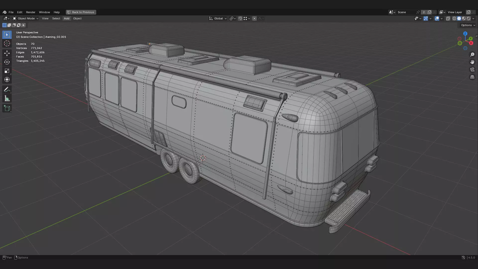 Airstream caravan camper mobile home RV 3d prop model 3D model_6