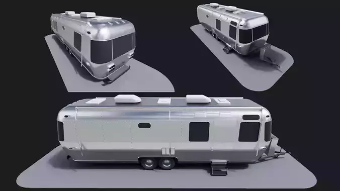 Airstream caravan camper mobile home RV 3d prop model 3D model Airstream caravan camper mobile home RV 3d prop model 3D model