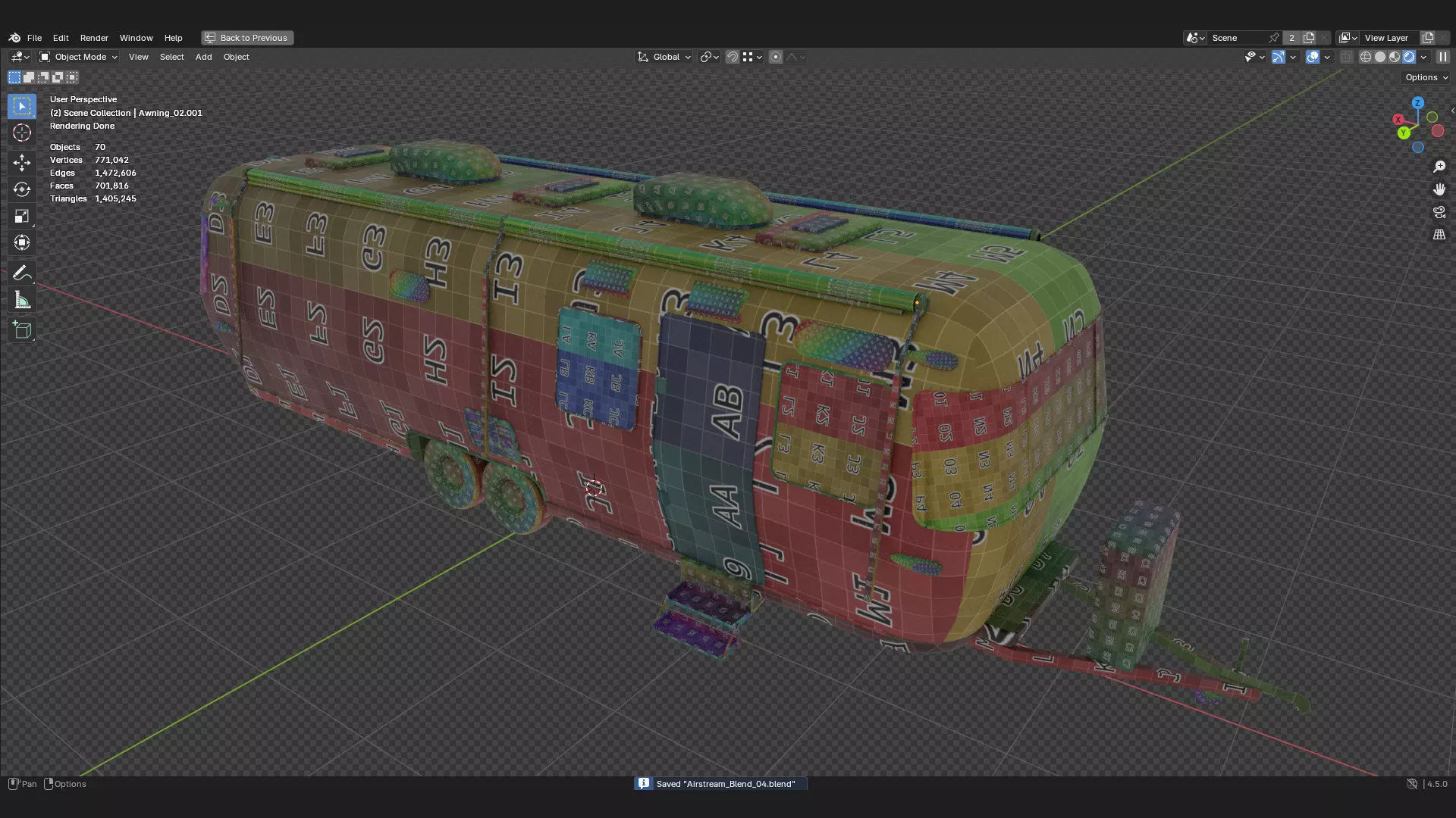 Airstream caravan camper mobile home RV 3d prop model 3D model_4