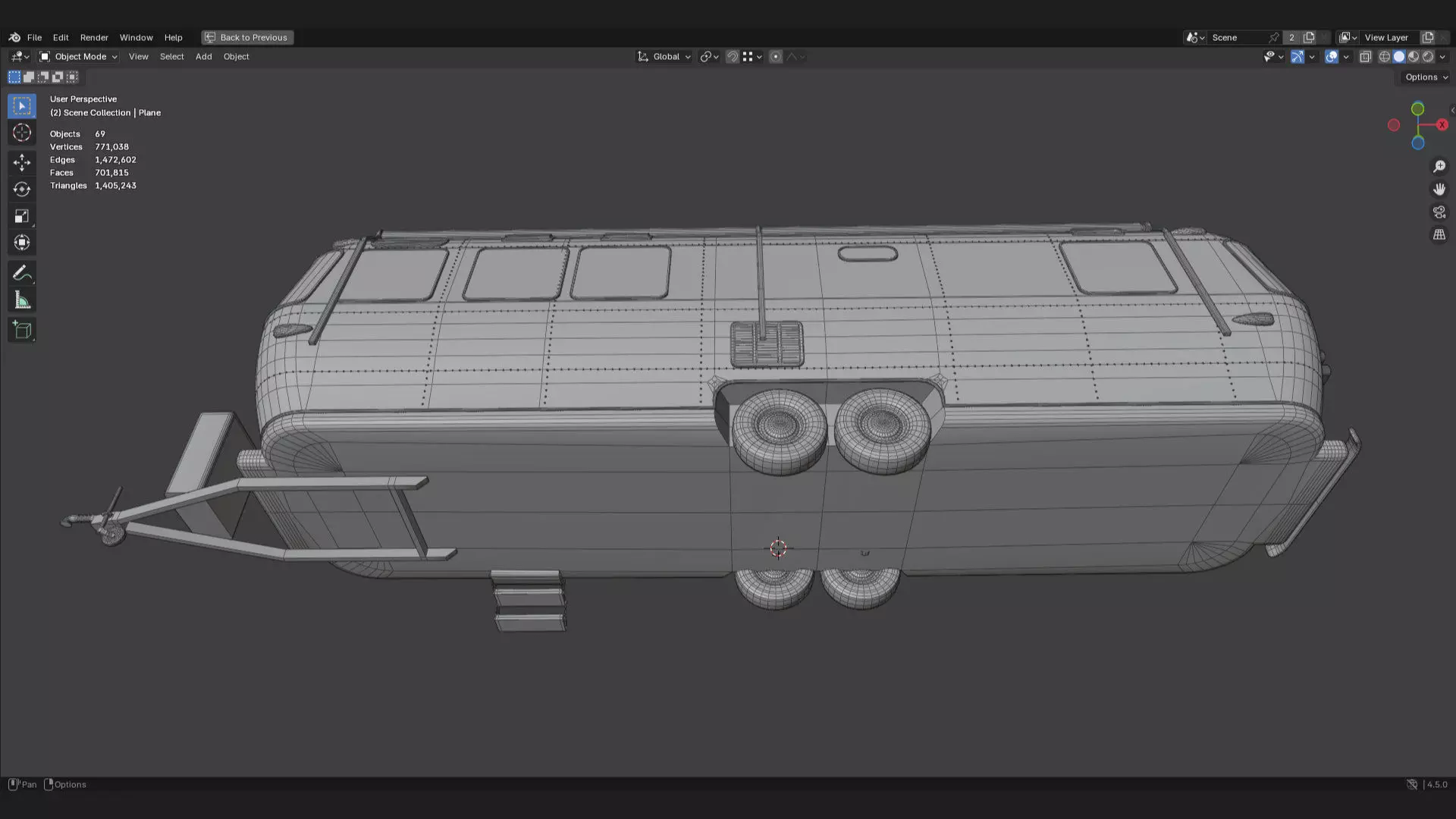 Airstream caravan camper mobile home RV 3d prop model 3D model_8