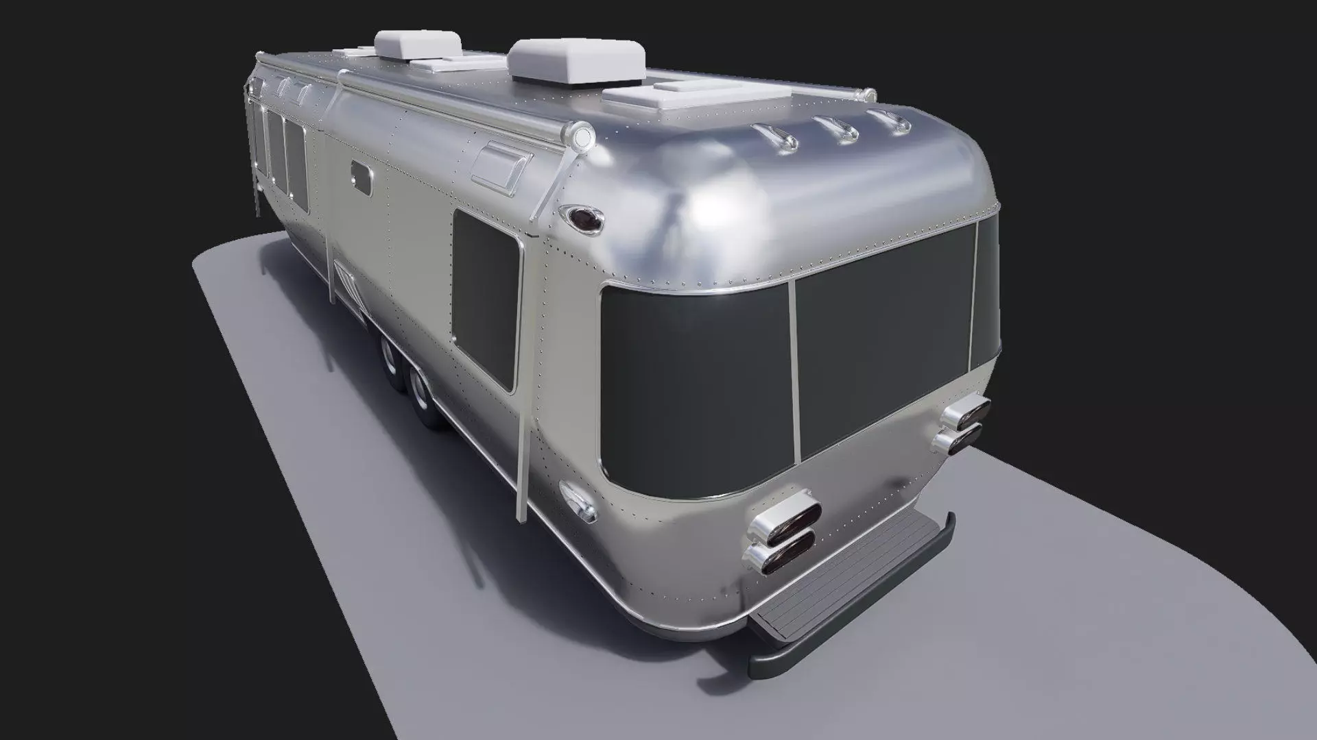 Airstream caravan camper mobile home RV 3d prop model 3D model_3