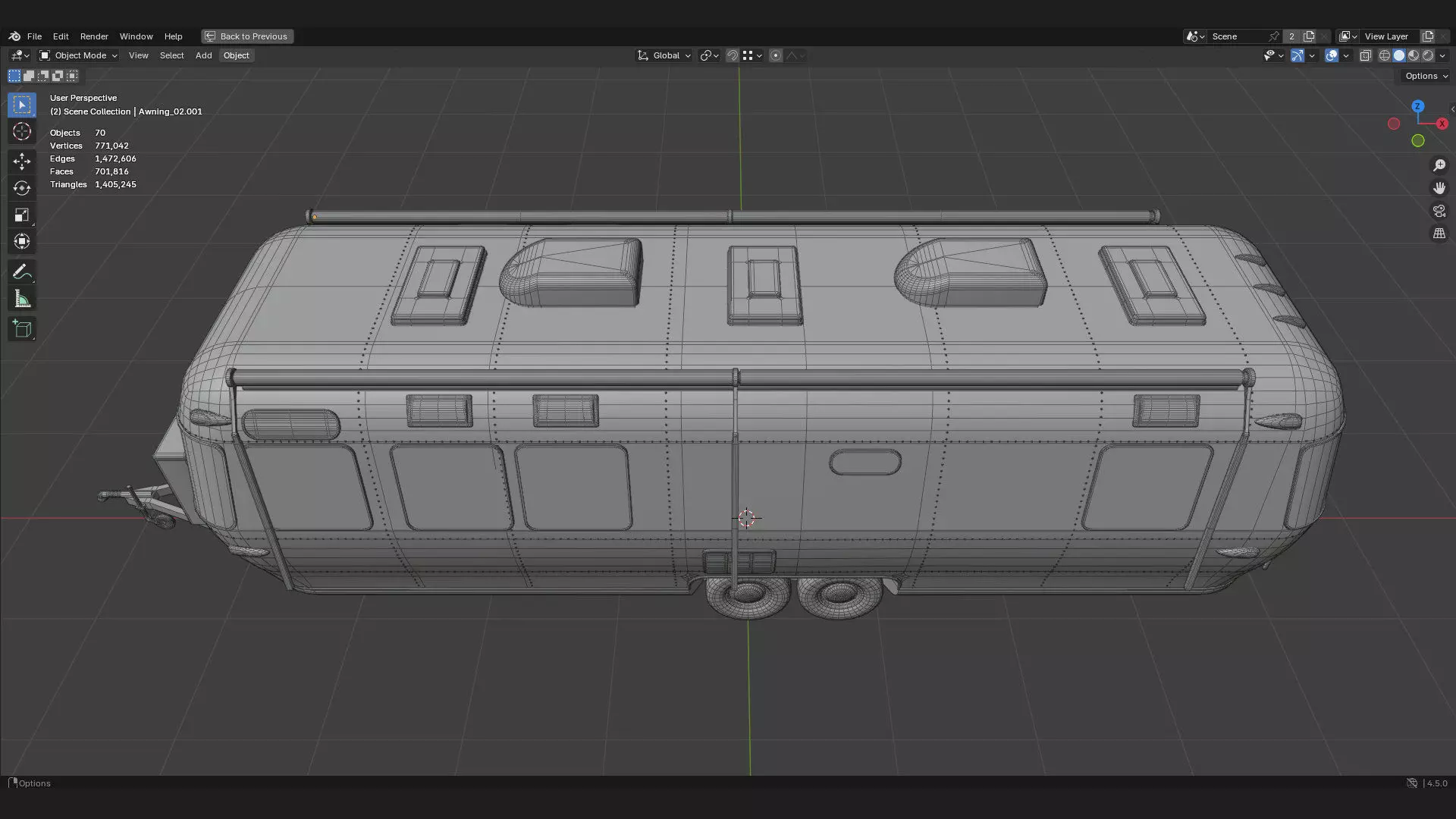 Airstream caravan camper mobile home RV 3d prop model 3D model_7
