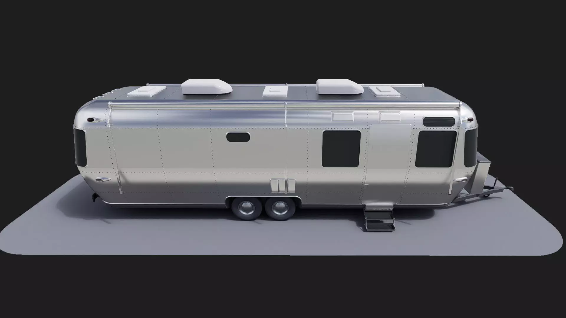 Airstream caravan camper mobile home RV 3d prop model 3D model_2