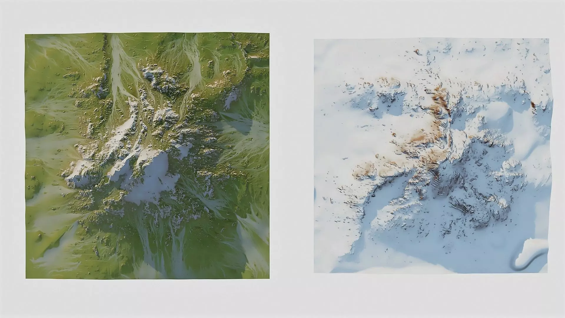 Green and Snow Mountain 3D model_4