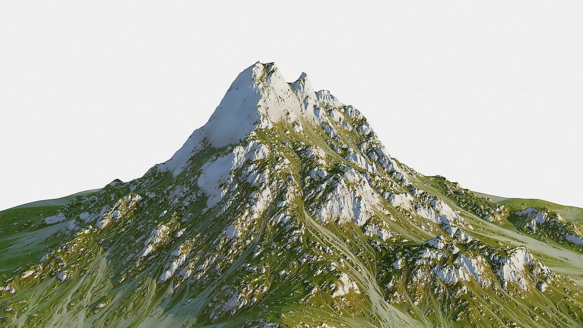 Green and Snow Mountain 3D model_1