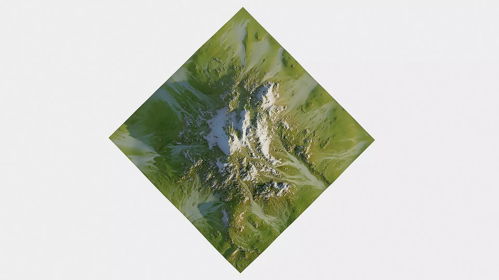 Green and Snow Mountain 3D model_7