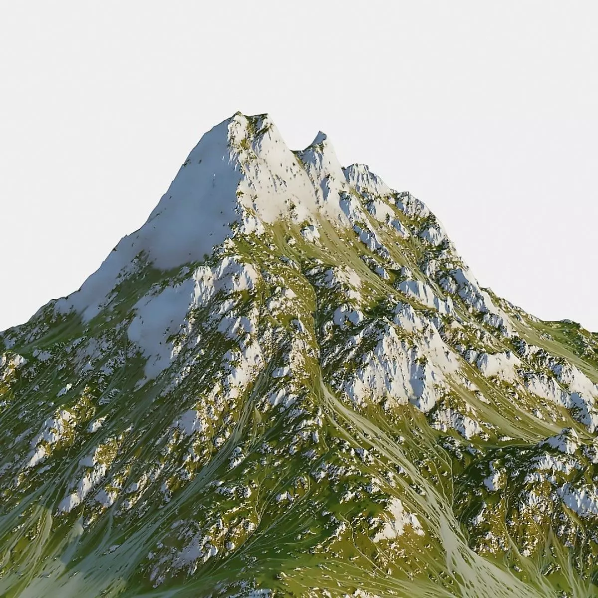 Green and Snow Mountain 3D model_0