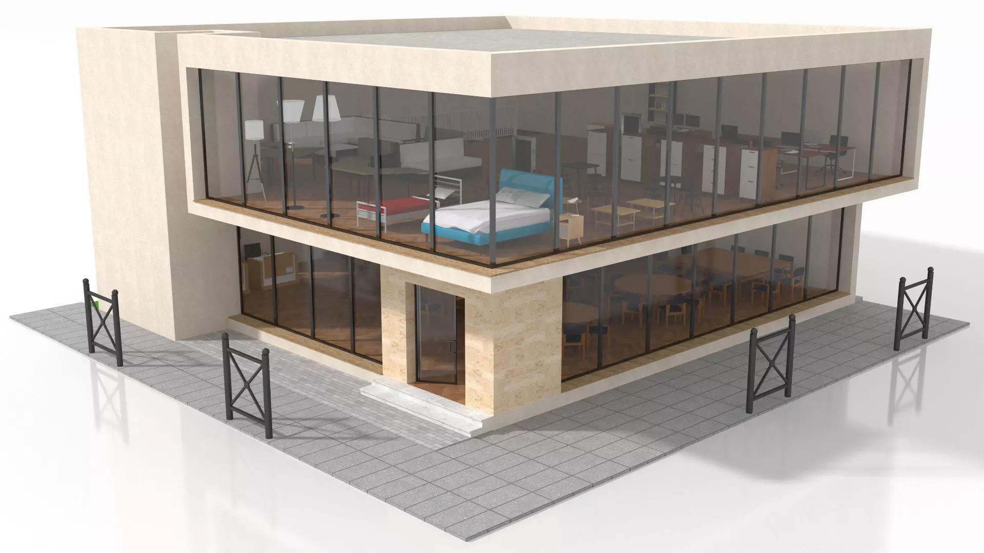 Furniture Store Low-poly 3D model_0