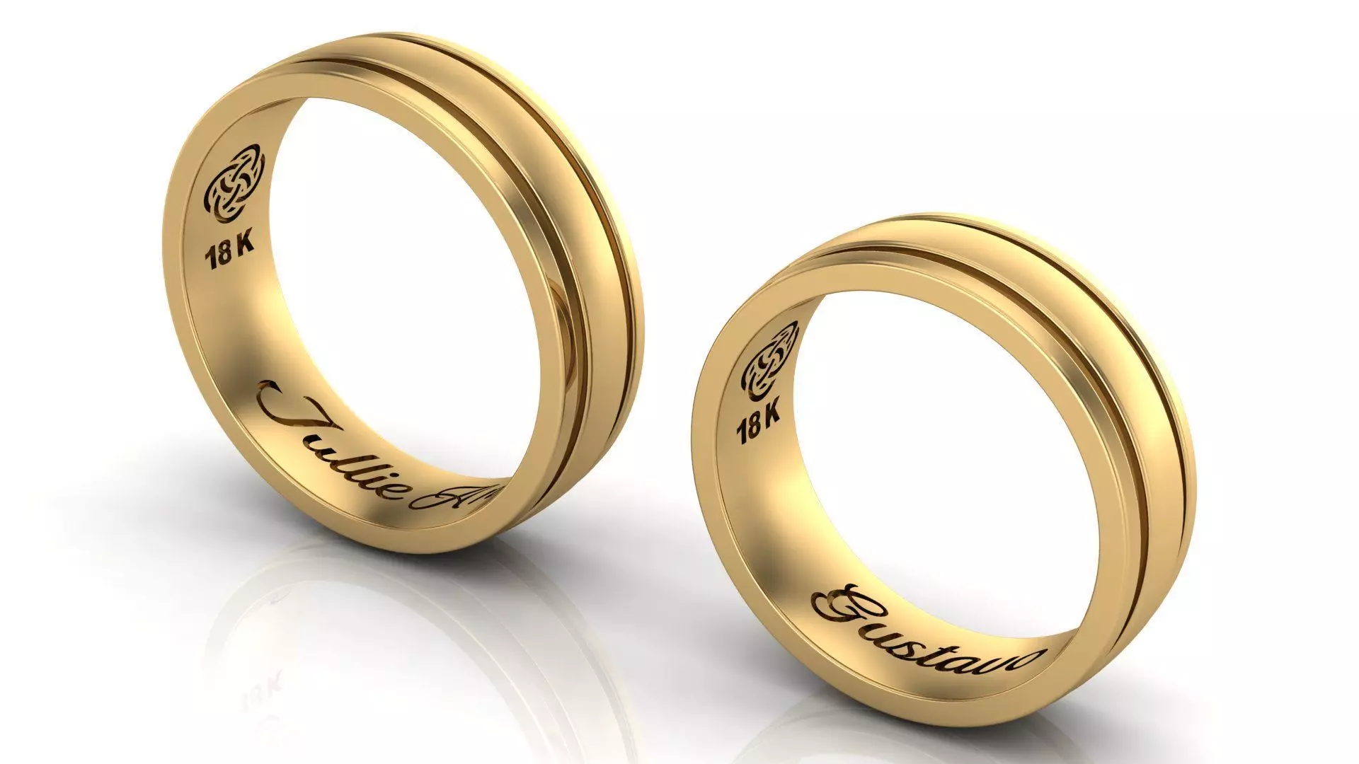 A pair classic wedding band 3D print model