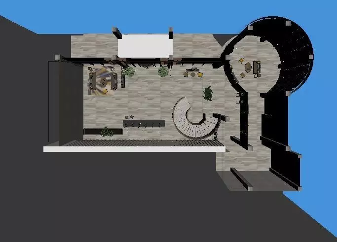 Two-Story Lobby and Lounge Interior 3D model_24