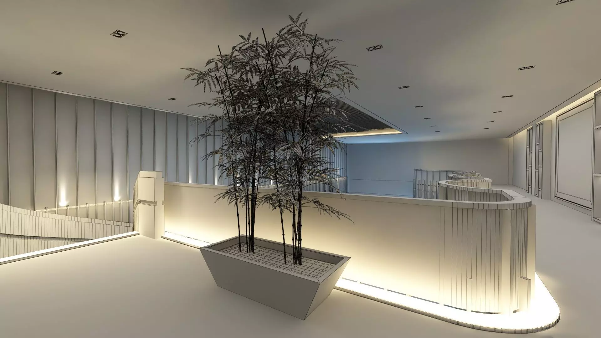 Two-Story Lobby and Lounge Interior 3D model_14