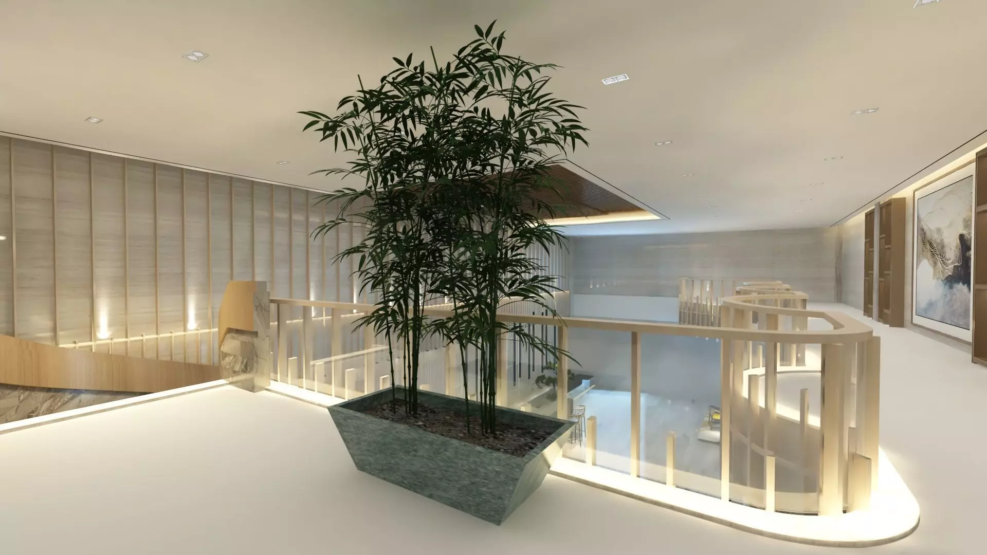 Two-Story Lobby and Lounge Interior 3D model_13