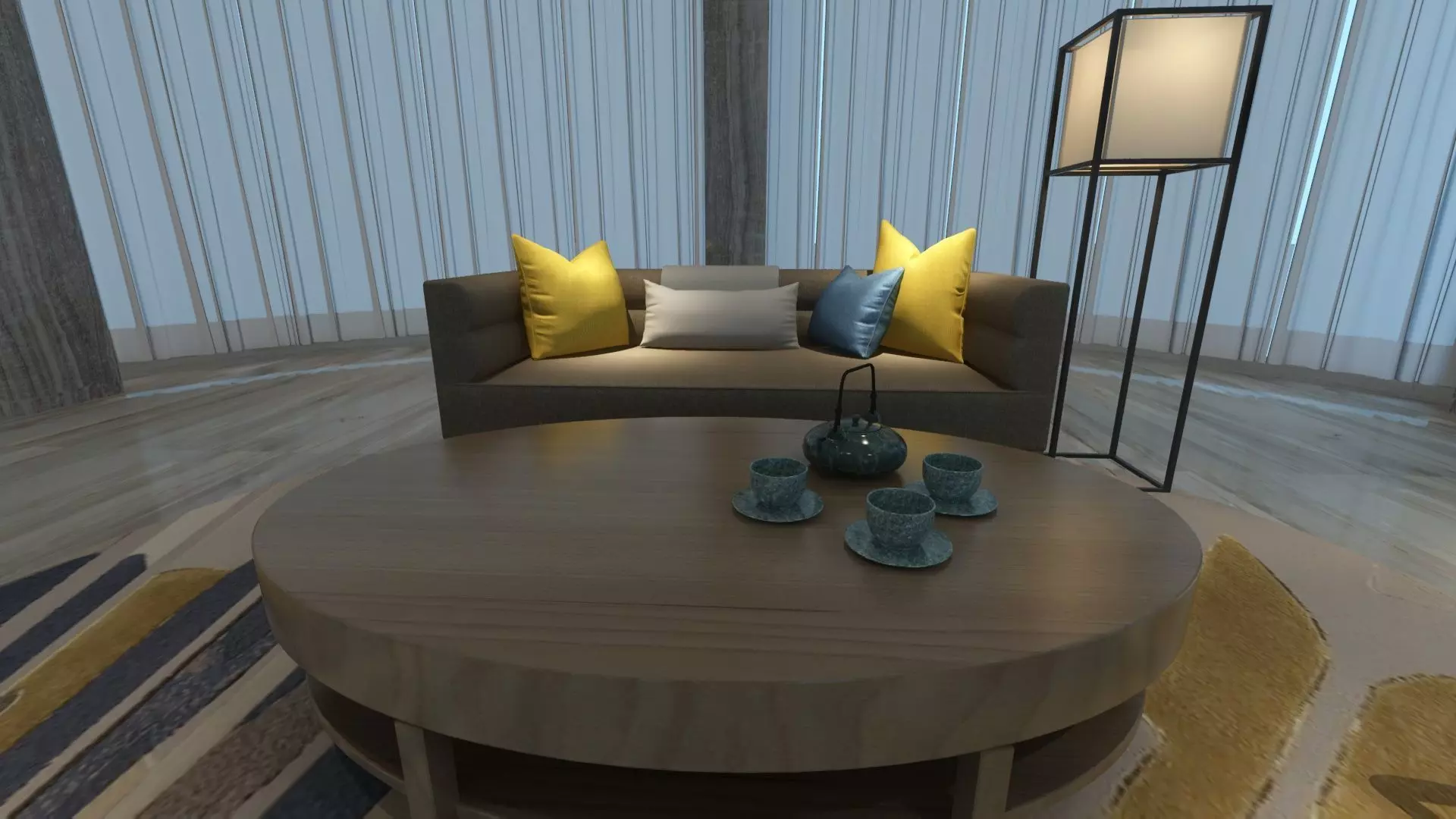 Two-Story Lobby and Lounge Interior 3D model_11