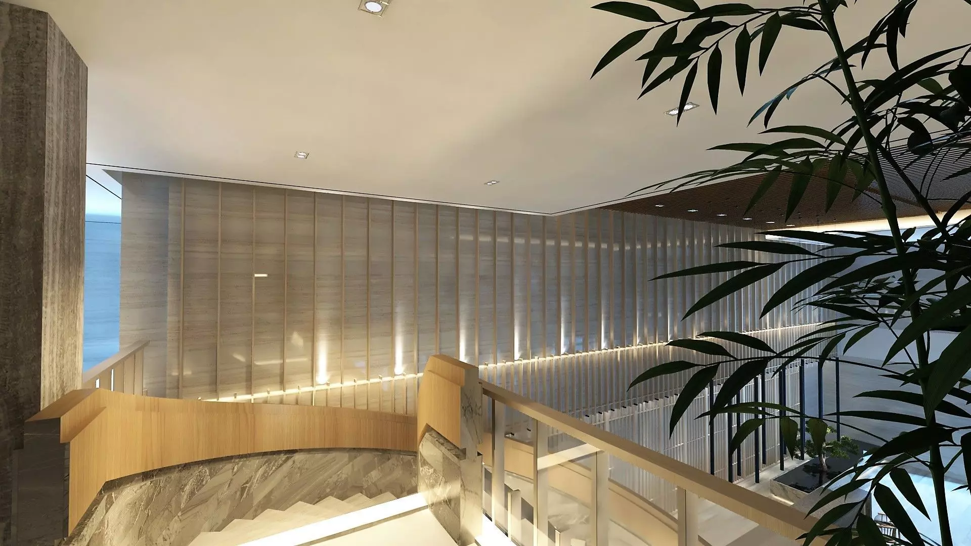 Two-Story Lobby and Lounge Interior 3D model_10