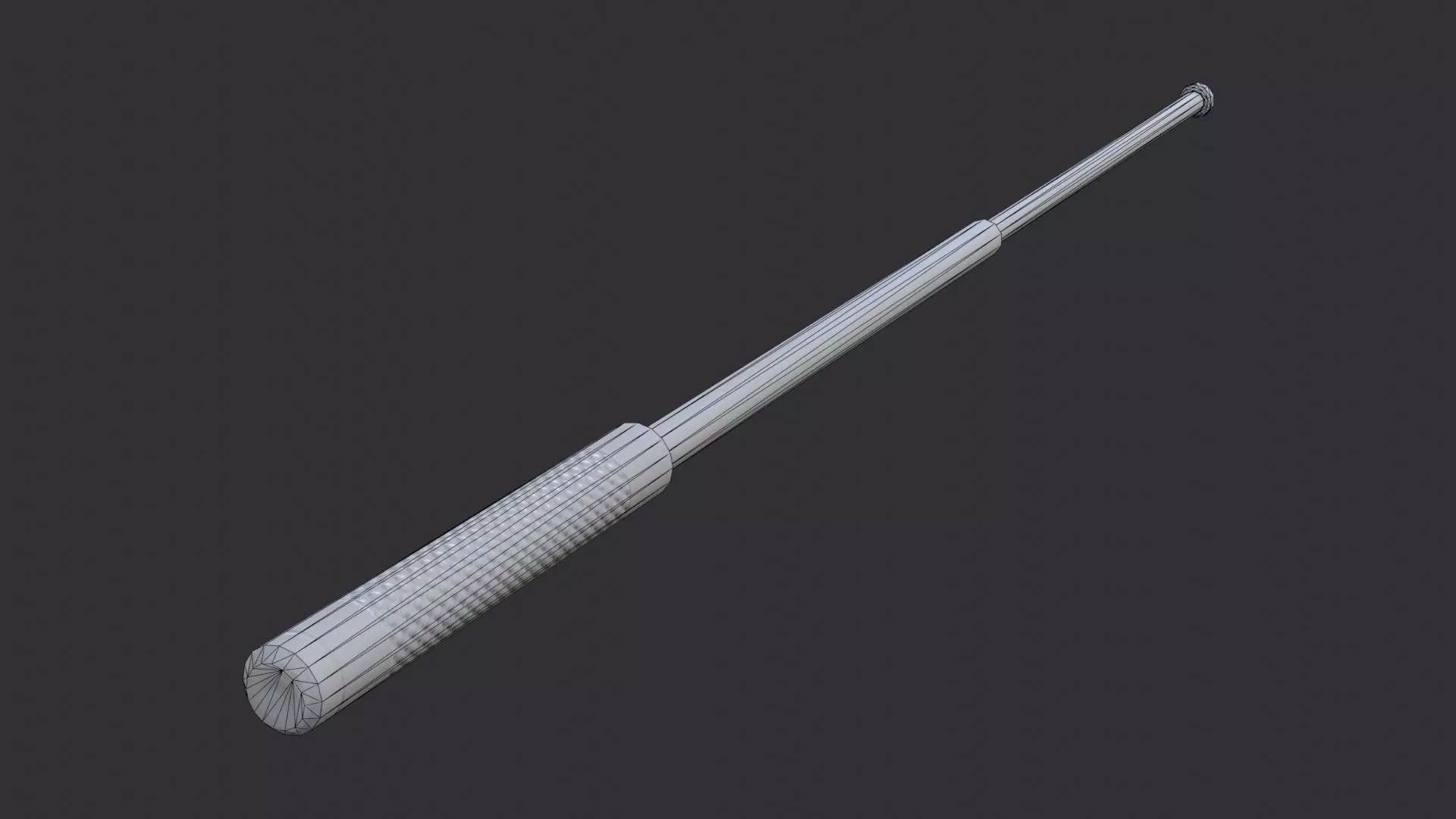 Industrial Baton Tool with Textured Grip Low-poly 3D model_7