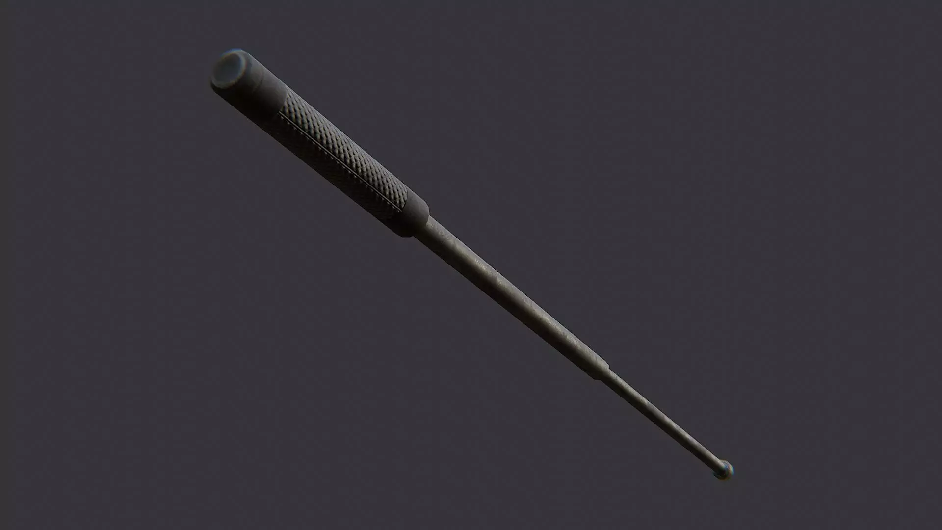 Industrial Baton Tool with Textured Grip Low-poly 3D model_5