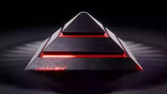 Neon Obsidian Pyramid