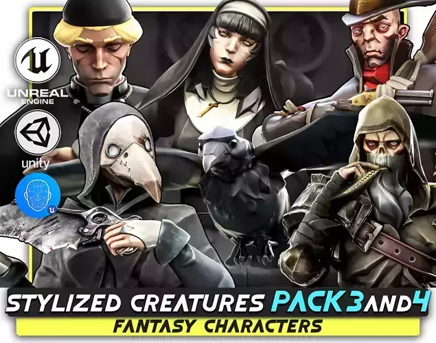 Pack 3 and 4 - Stylized Fantasy Creatures