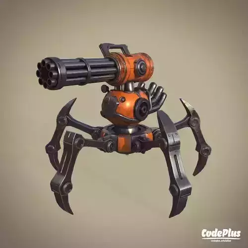Sci-Fi Turret Robot 3D model