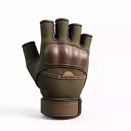 Tactical Fingerless Glove 3D Model Military Gear Low-poly 3D model